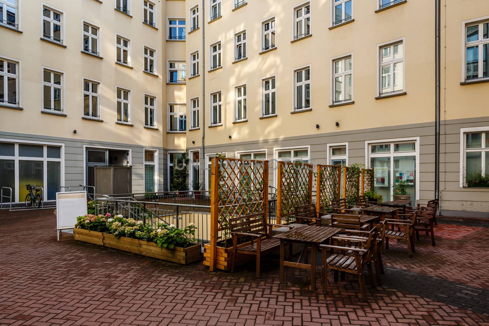 Backyard and Outdoor Cafe in Berlin, Germany