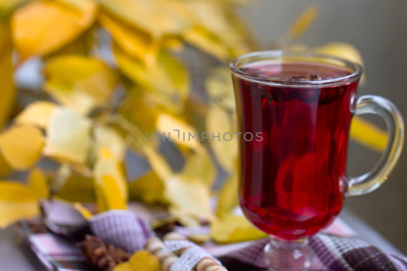 Red Tea and autumn leafs by victosha