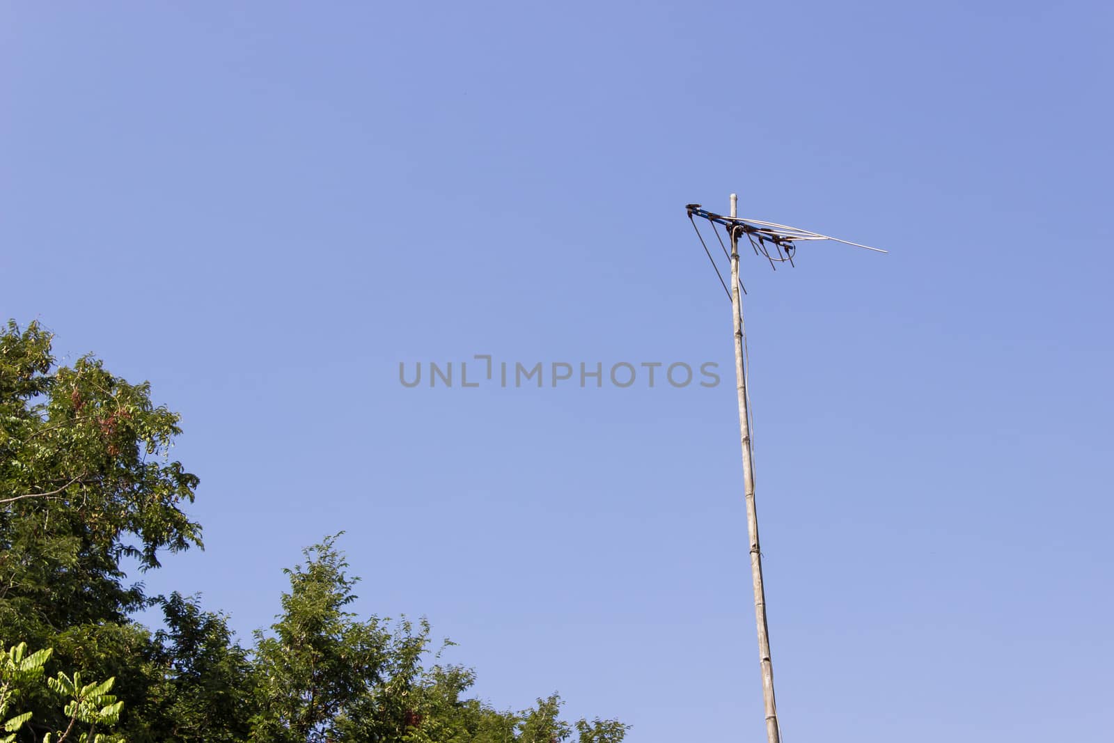 TV-antenna and Blue Sky ,TV-antenna with clipping path.