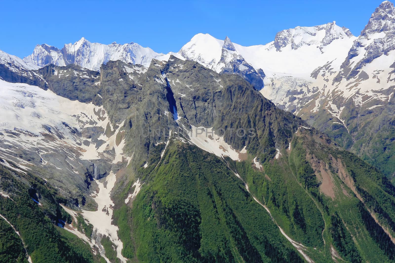 Image of beautiful landscape with Caucasus mountains