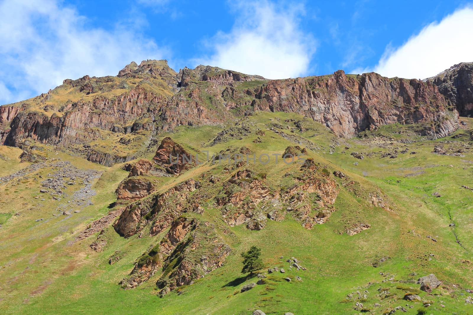 Image of beautiful landscape with Caucasus mountains