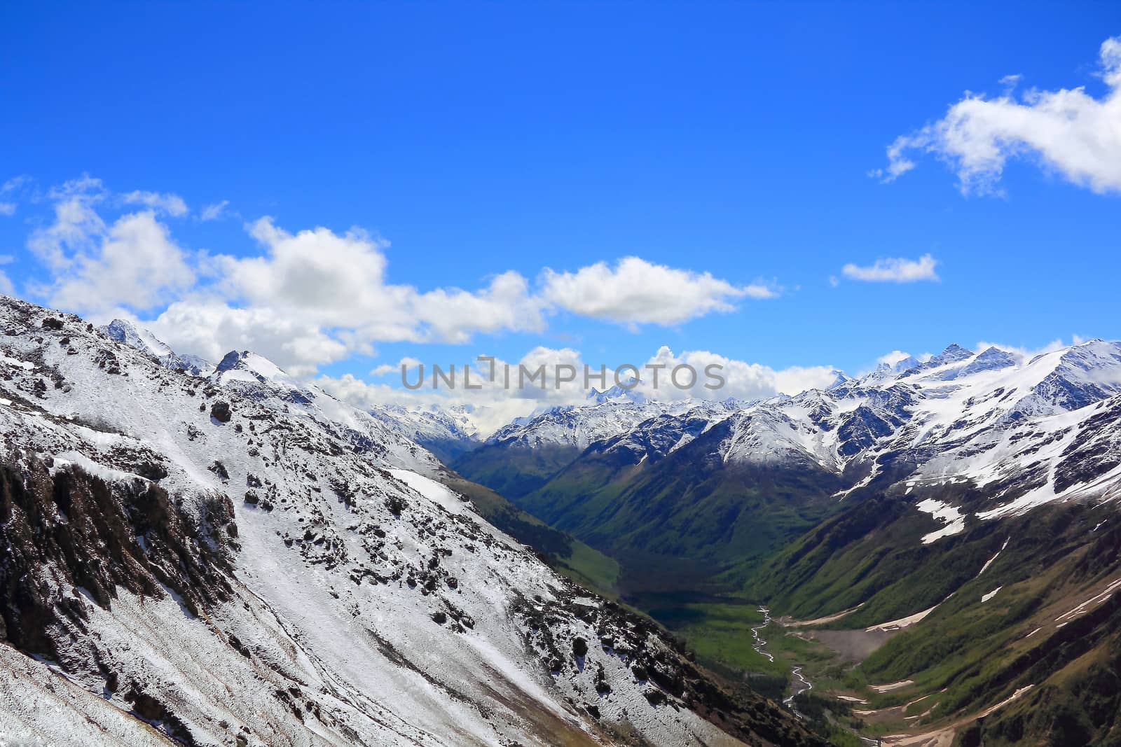 Image of beautiful landscape with Caucasus mountains