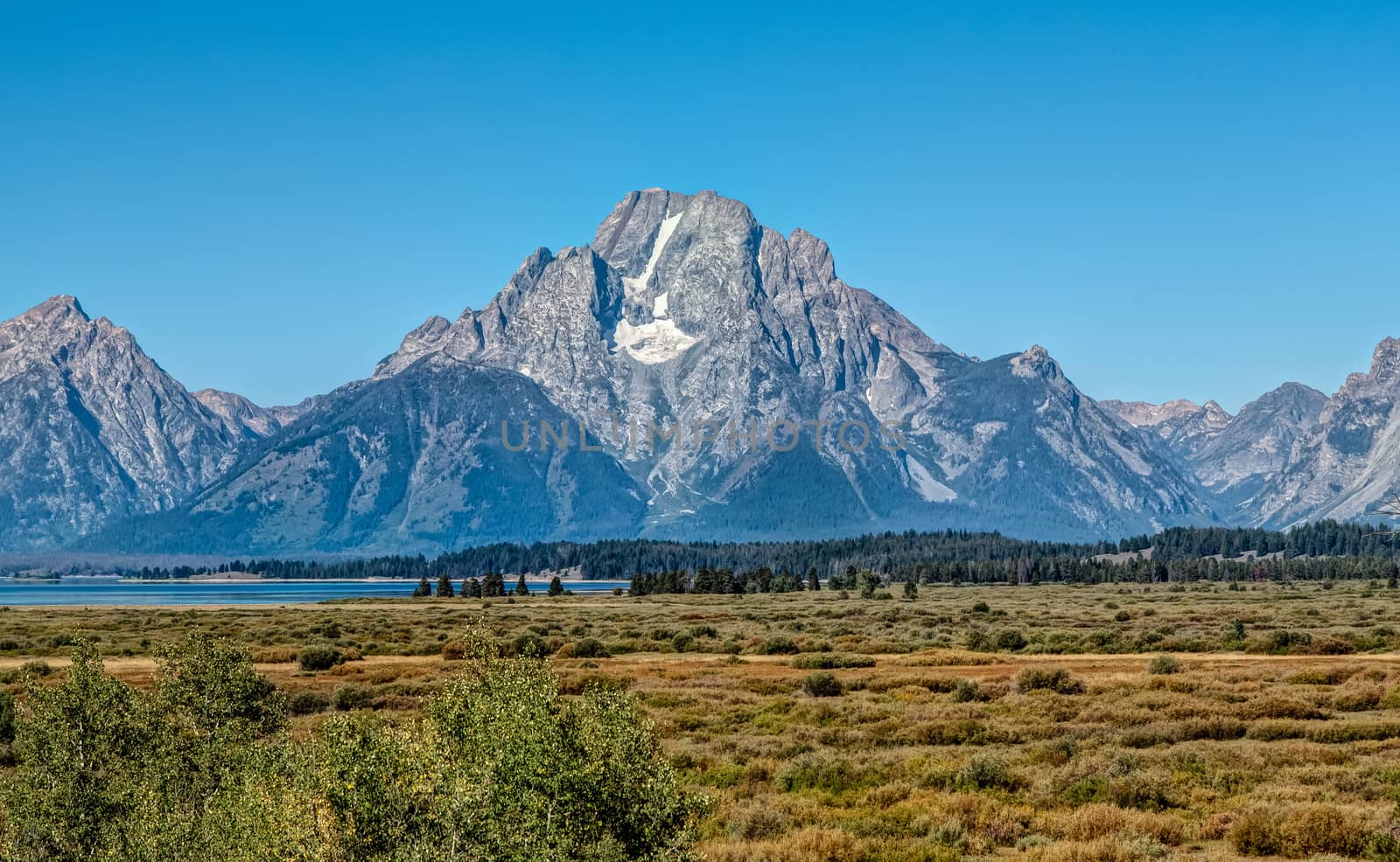 This is an image of Mount Moran, part of the Grand Tetons in Wyoming.