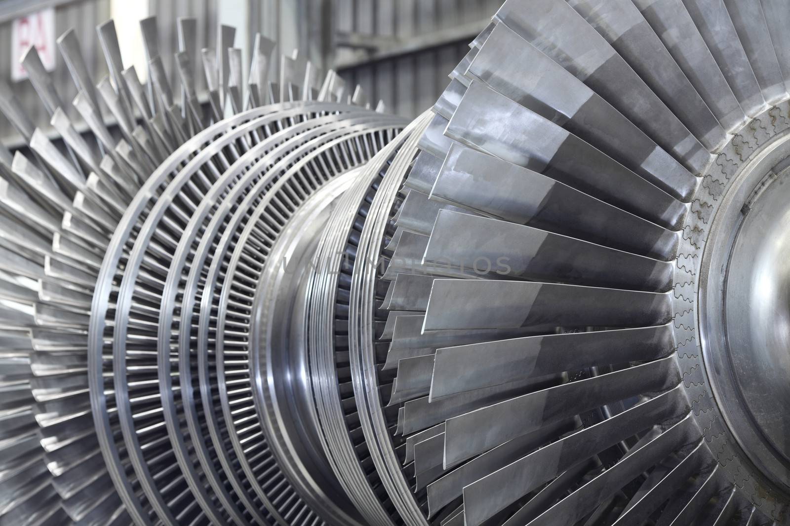 Internal rotor of a steam Turbine at workshop