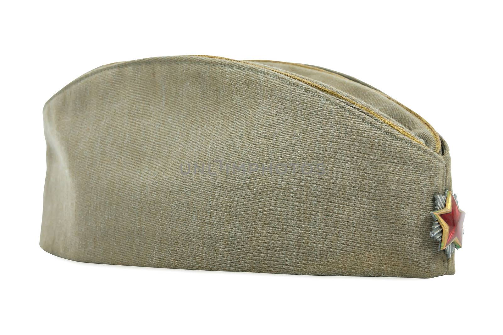 old yugoslav army cap isolated on white background