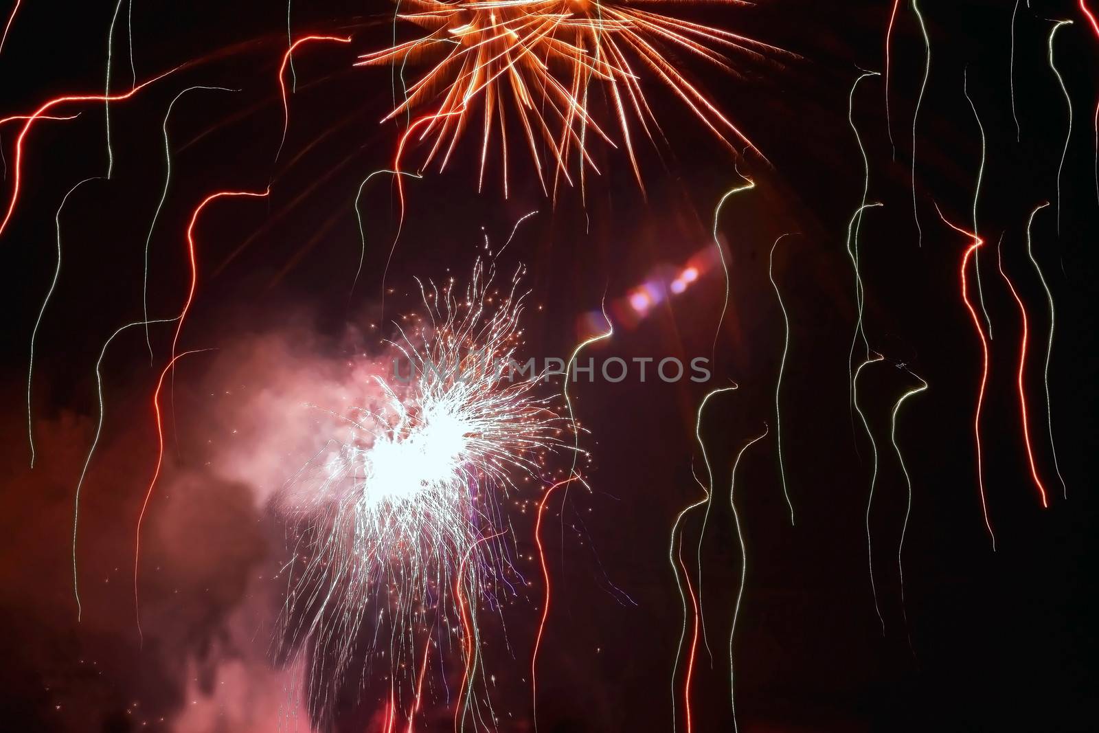 Fireworks on New year 2013 in the night sky in the Kriviy rig