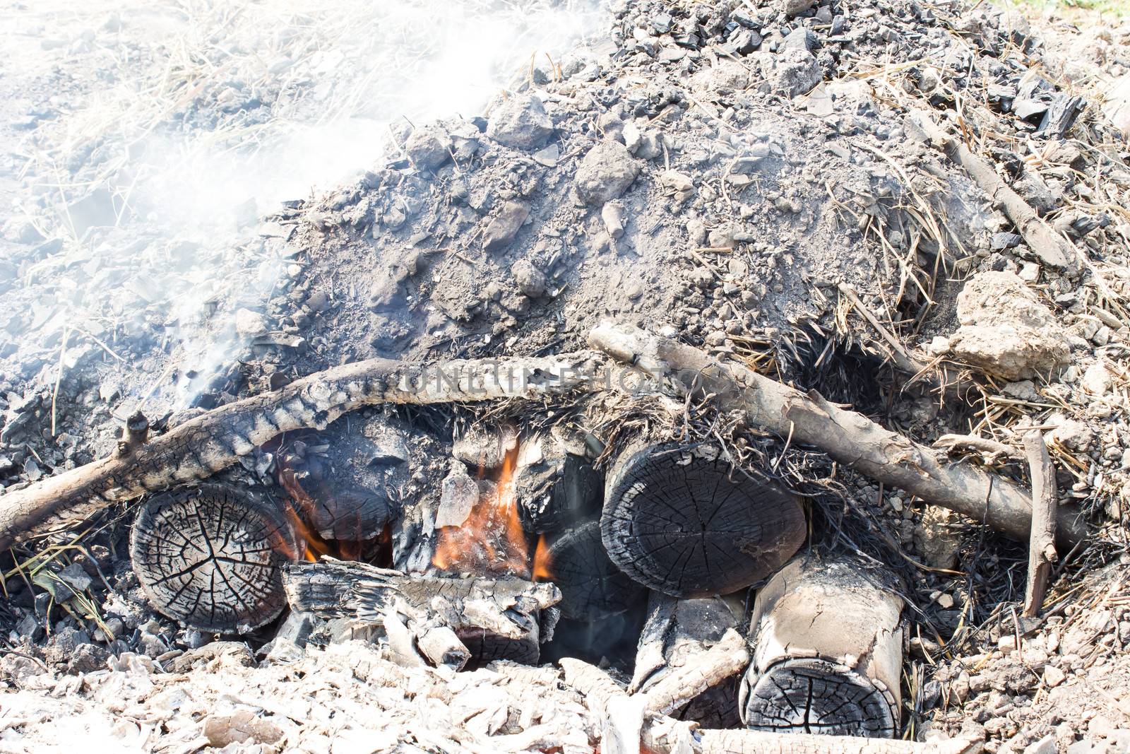 Charcoal burning In Thailand,Charcoal is a light black residue consisting of carbon, and any remaining ash, obtained by removing water and other volatile constituents from animal and vegetation substances.