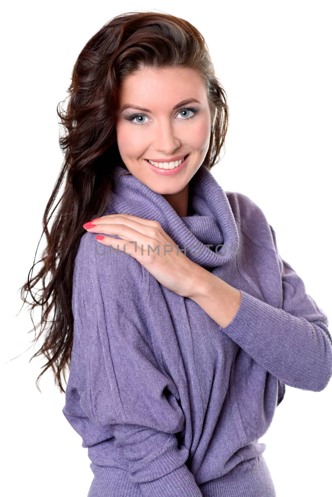 Closeup portrait of a happy young woman smiling