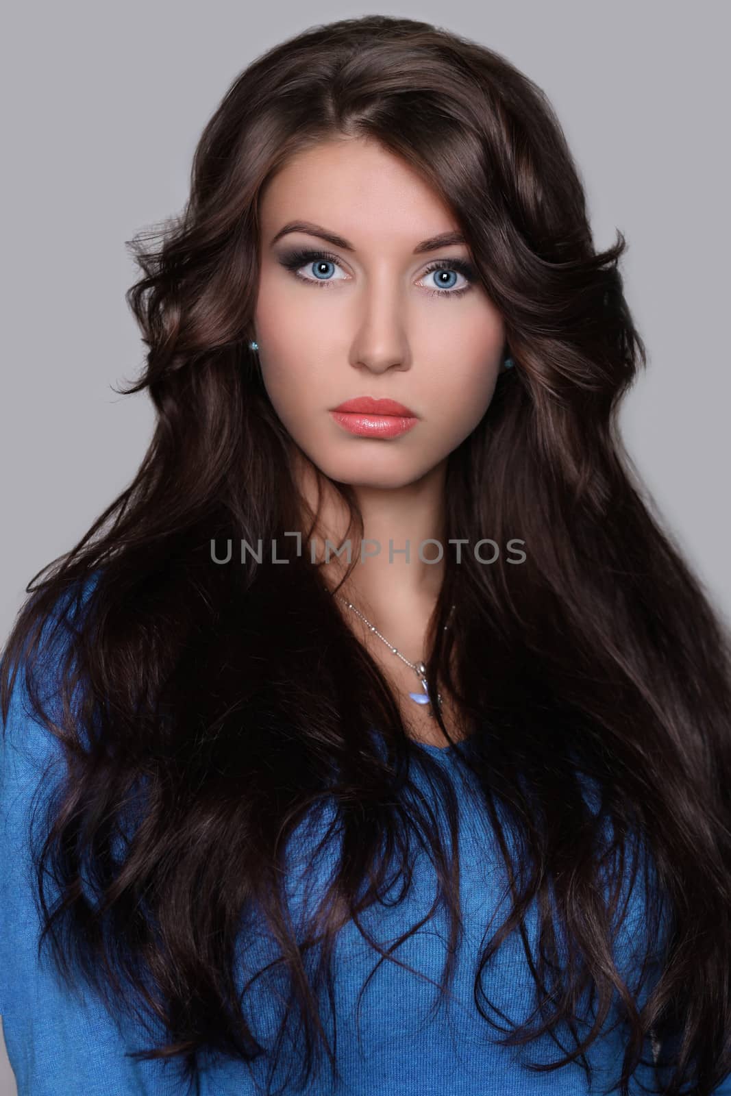 Closeup glamor portrait of a beautiful woman