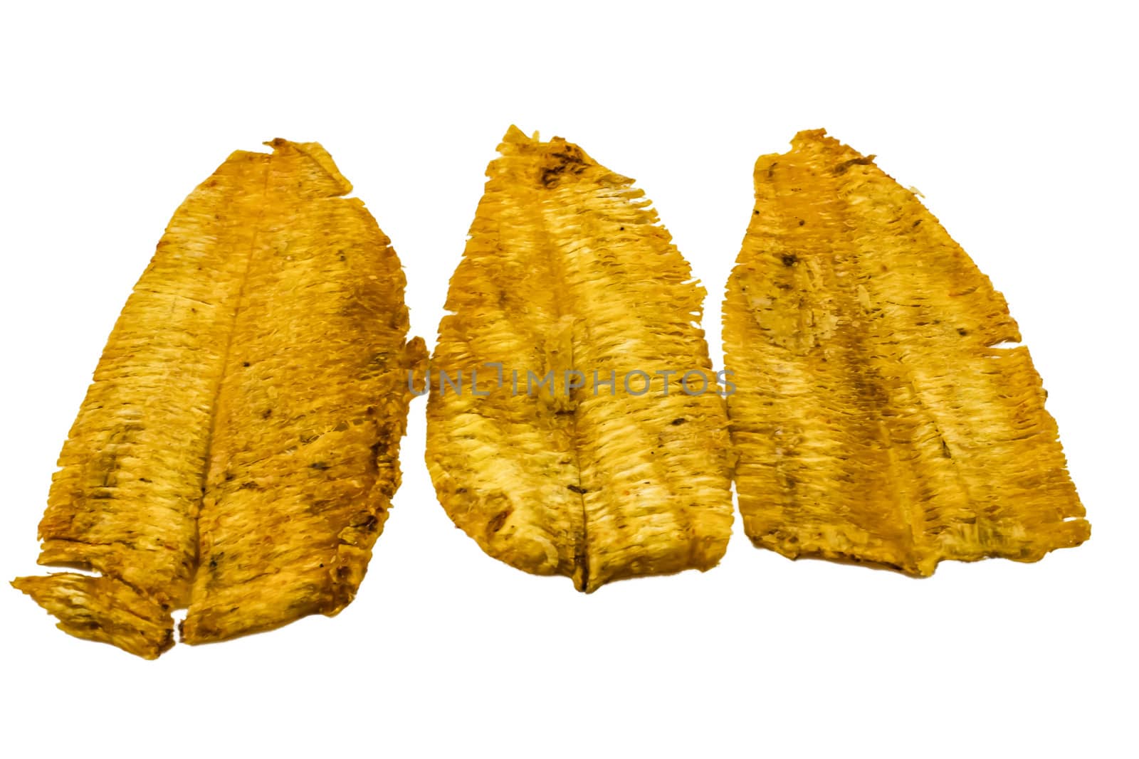 Dried Roller seasoned cuttlefish on white background by photo2life