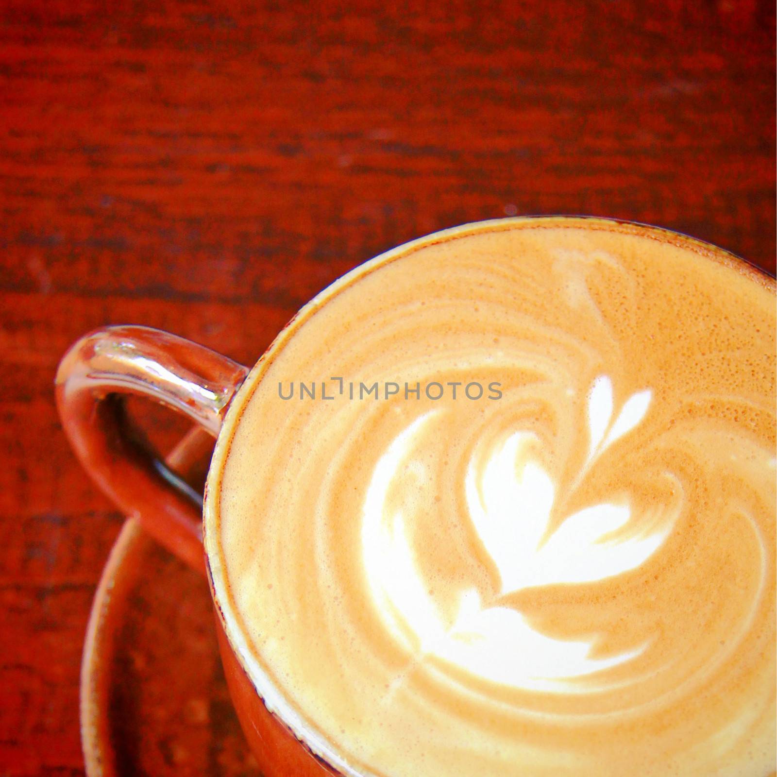 Cappuccino or latte coffee with copy space by nuchylee