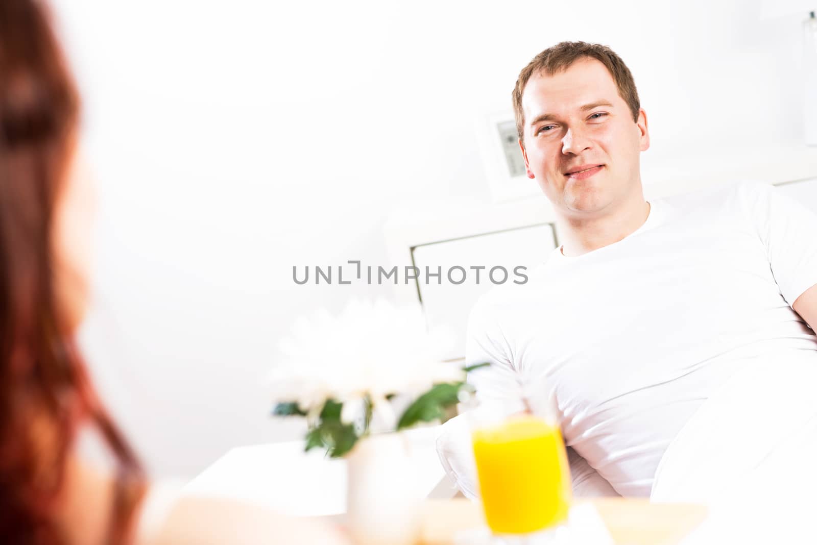 woman brought her boyfriend breakfast in bed by adam121