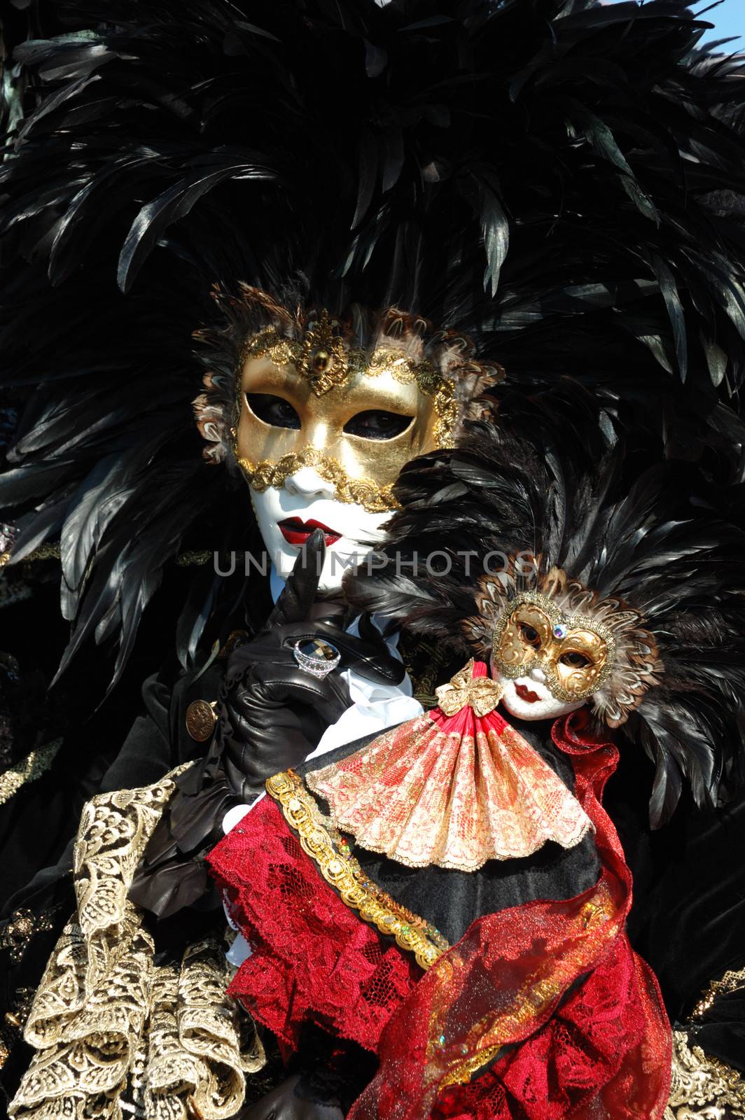 VENICE - MARCH 8: Lady in costume at St. Mark's Square during the Carnival of Venice on March 28, 2011.The annual carnival was held in 2011 from February 26th to March 8th