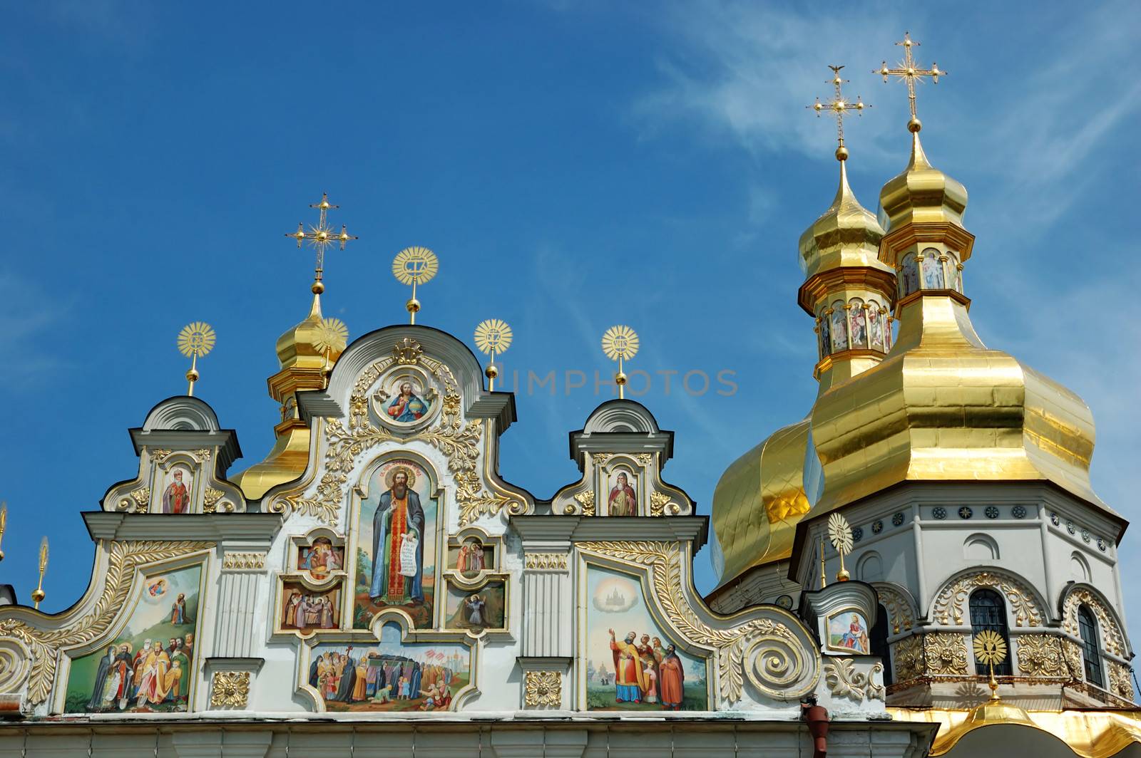 Domes of Kiev Pechersk Lavra Orthodox monastery , Ukraine