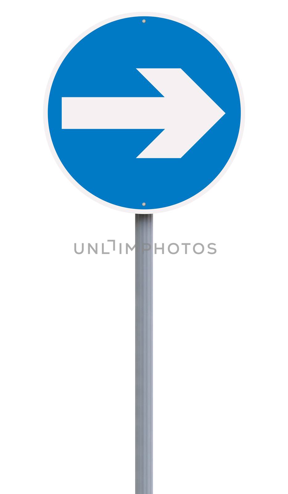 European turn right road sign