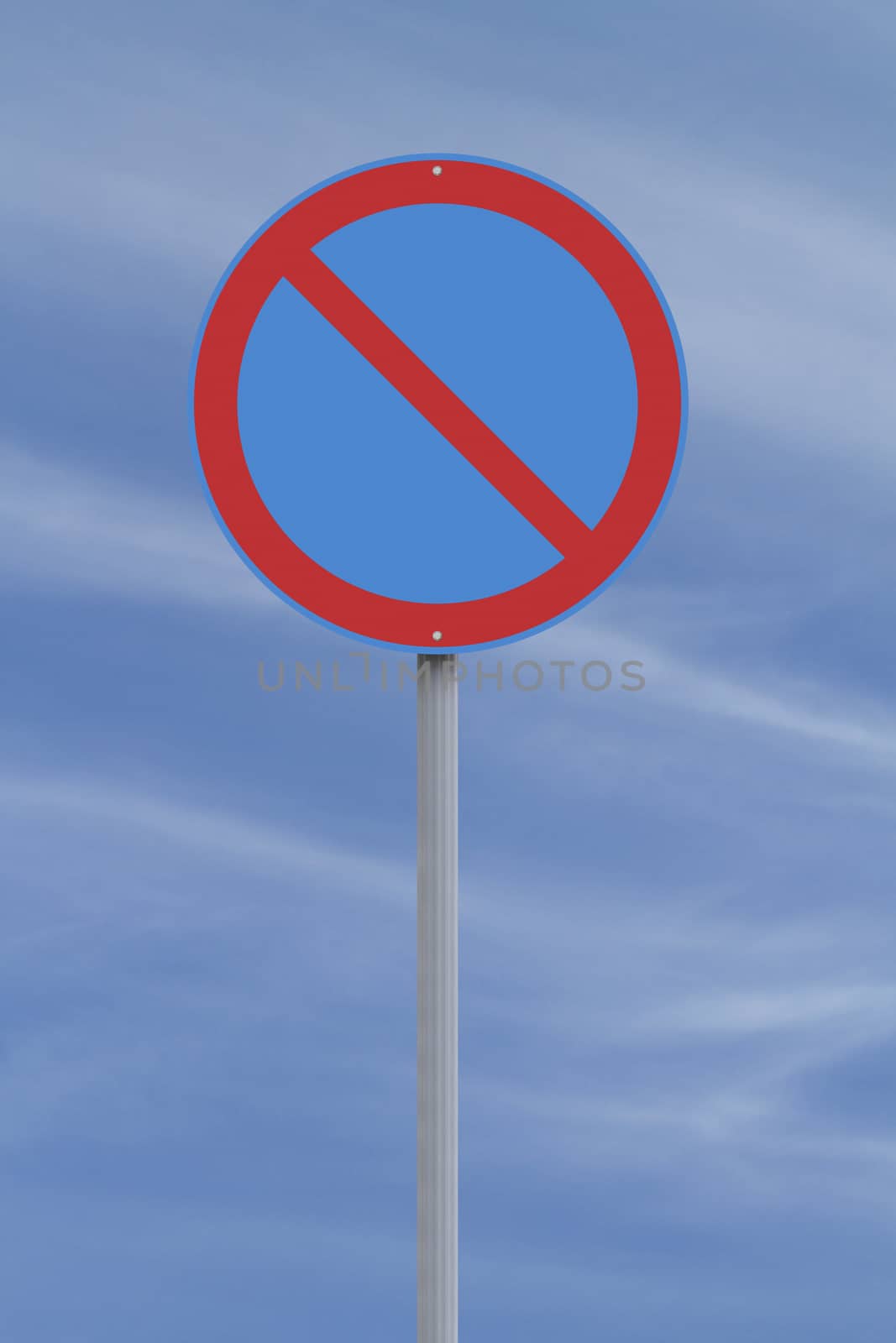 European no parking road sign