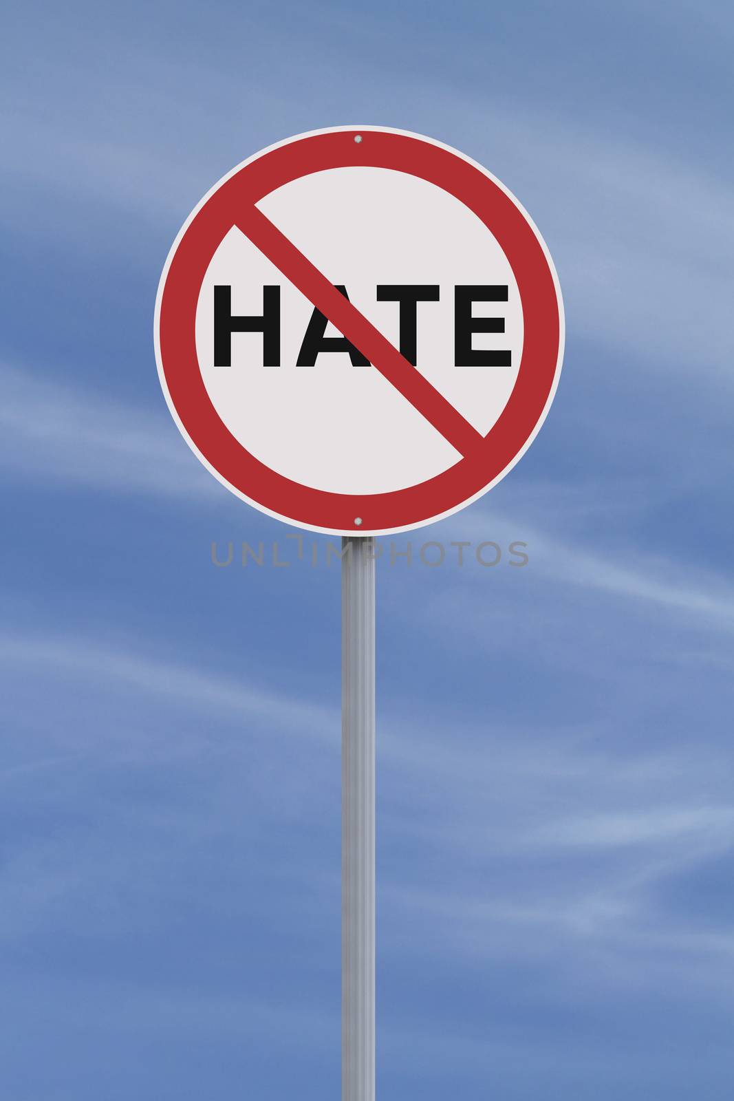A road sign against Hate