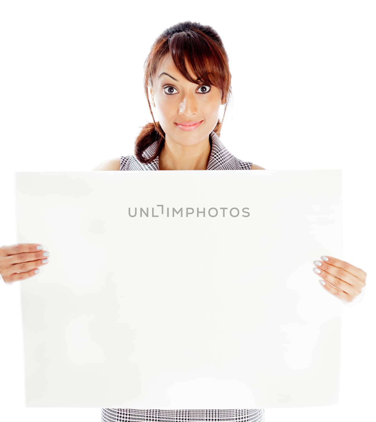 Indian business woman posing in studio isolated on a background