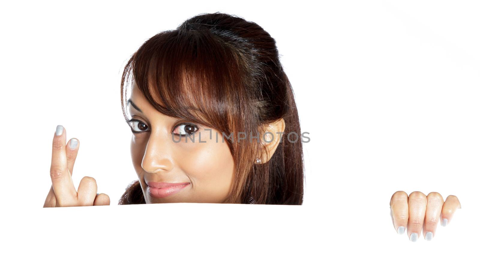 Indian business woman posing in studio isolated on a background