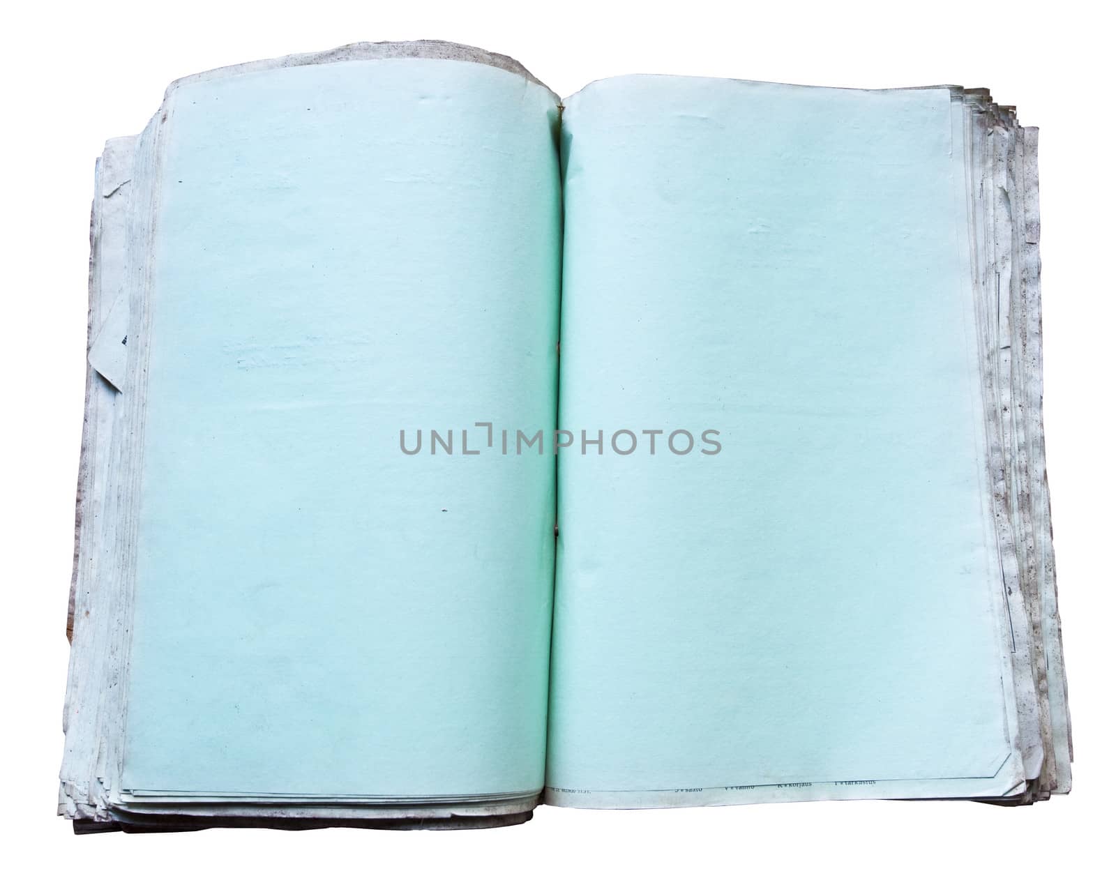 open blank book with empty blue pages by juhku