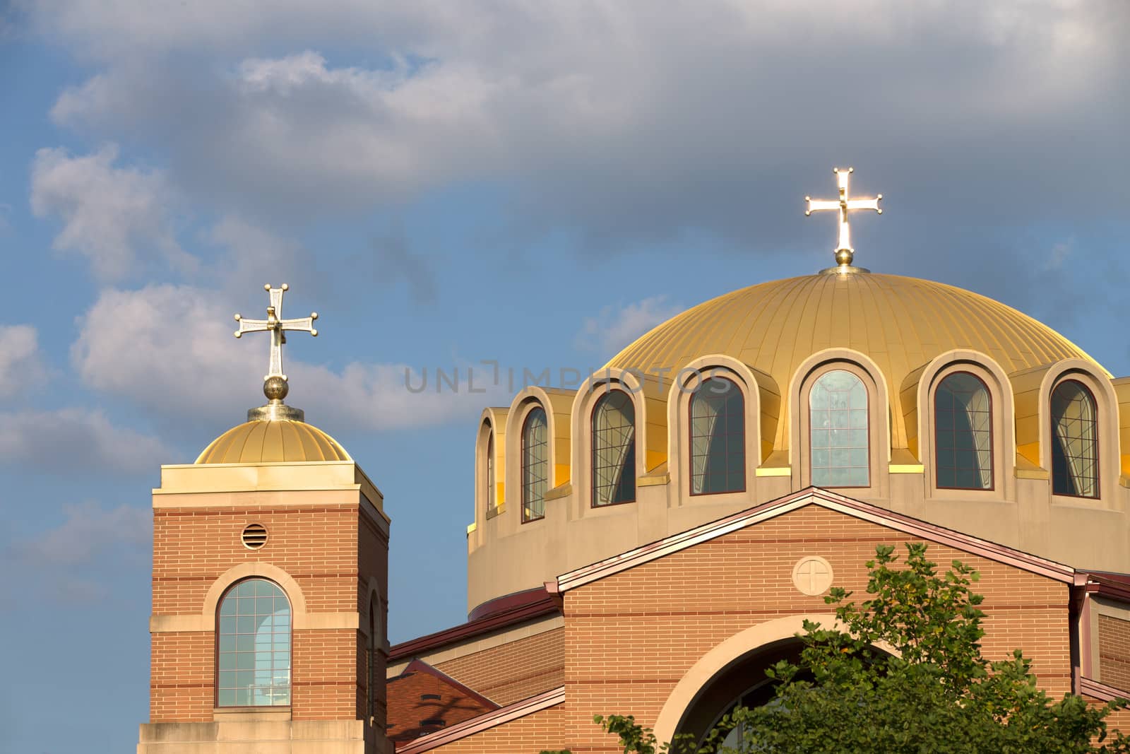 Classical looking Greek Orthodox Church in a nice day