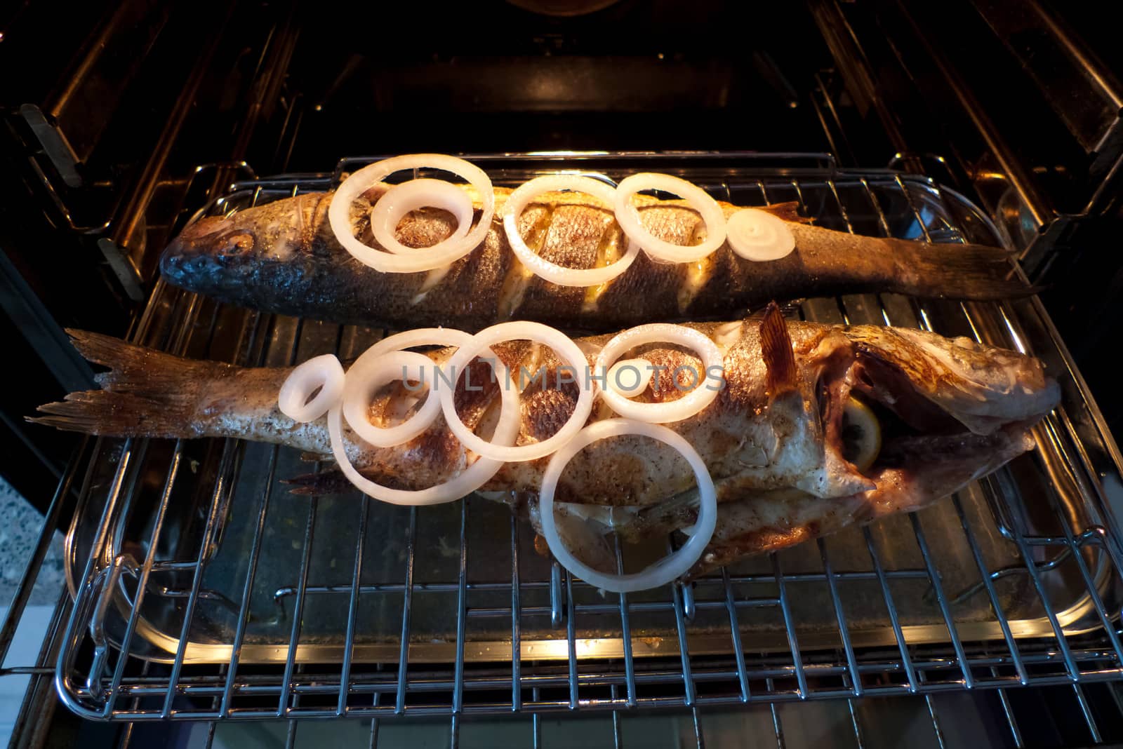 Photo of two grilled fishes ready to eating