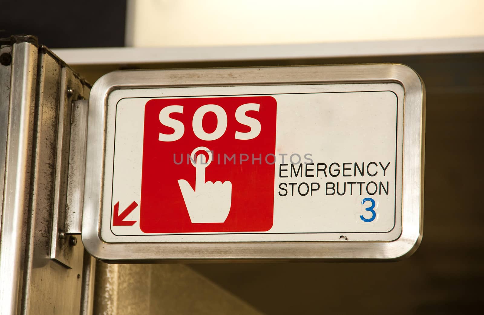 Tell a warning signal, Emergency stop button