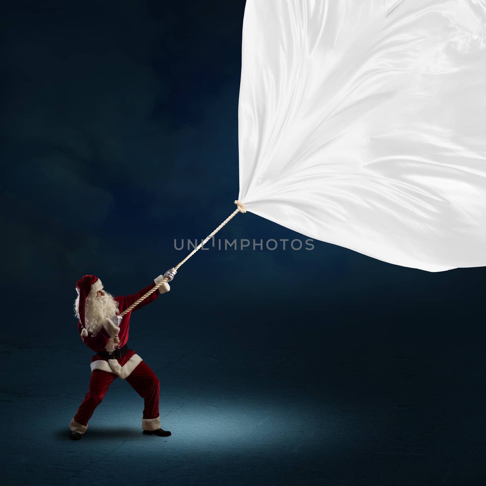 Santa Claus pulls the banner by adam121