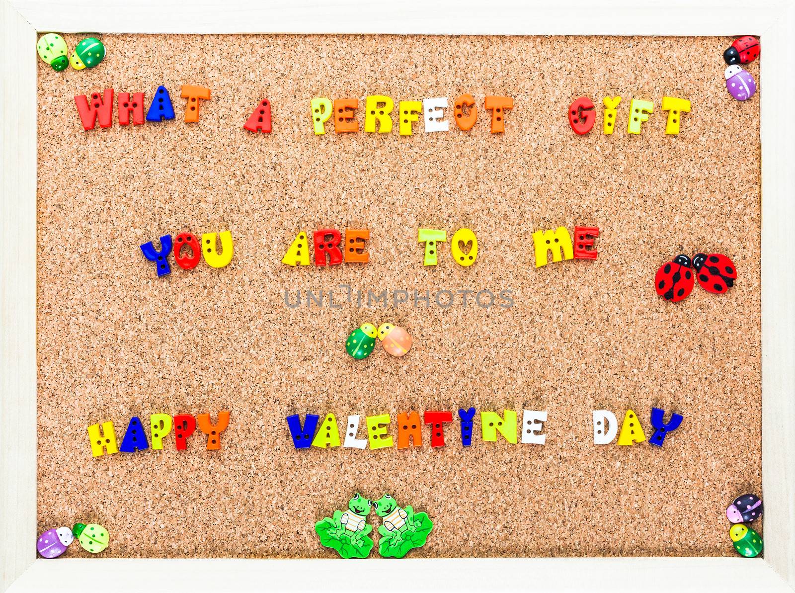 Color valentine words on clip board. by jame_j@homail.com