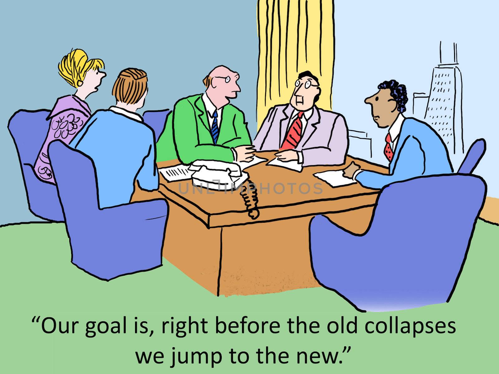 "Our goal is, right before the old collapses we jump to the new."