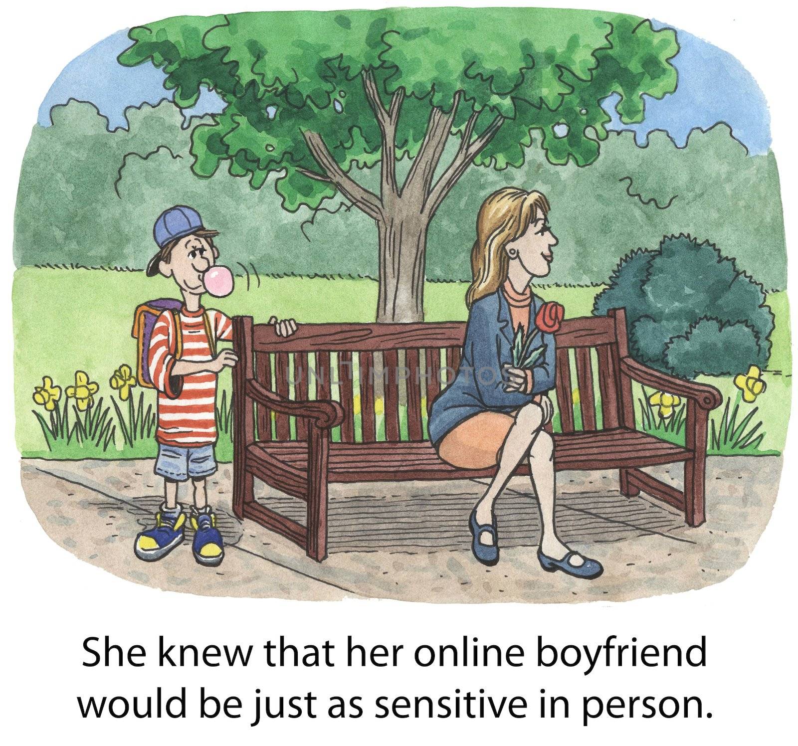 She knew that her online boyfriend would be just as sensitive in person.