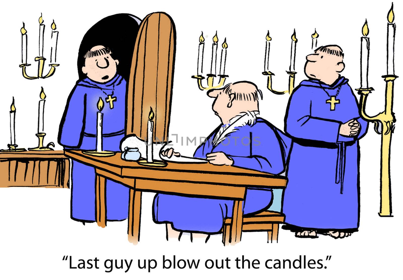 "Last guy up blow out the candles."