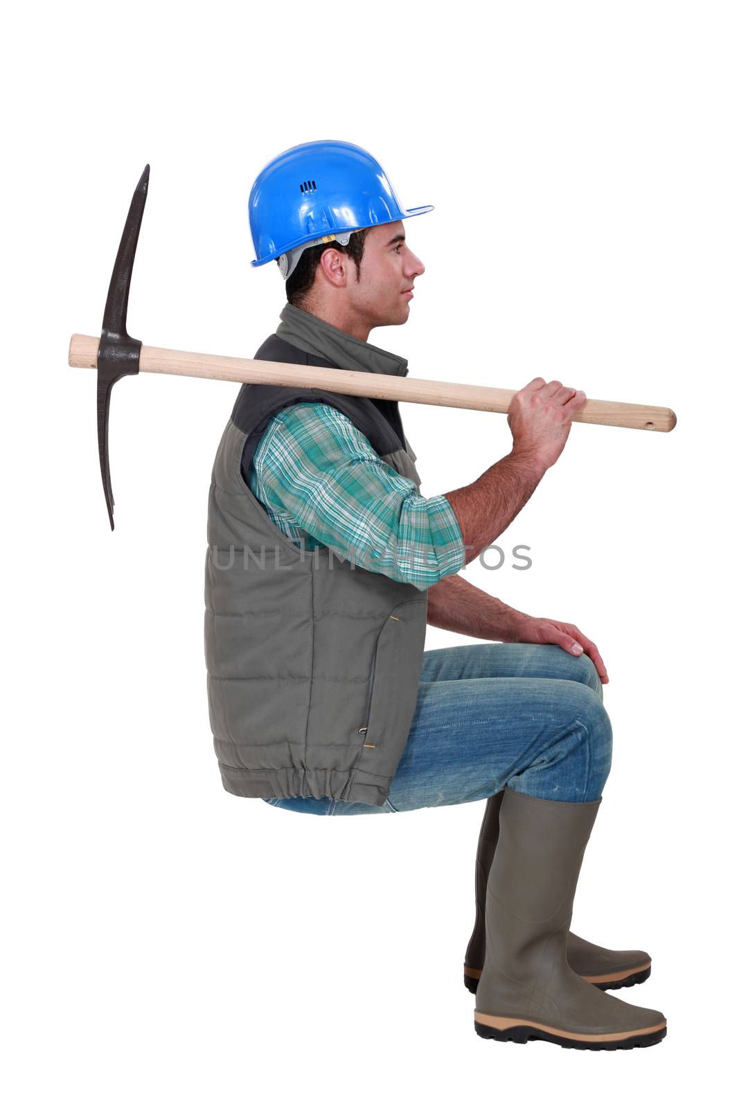 Worker with a pickaxe
