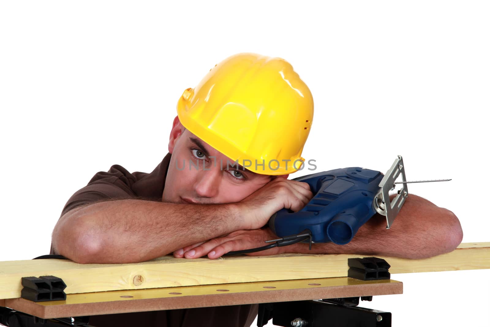 A tired carpenter.