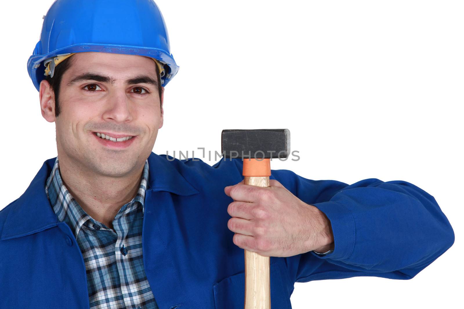 Man holding hammer