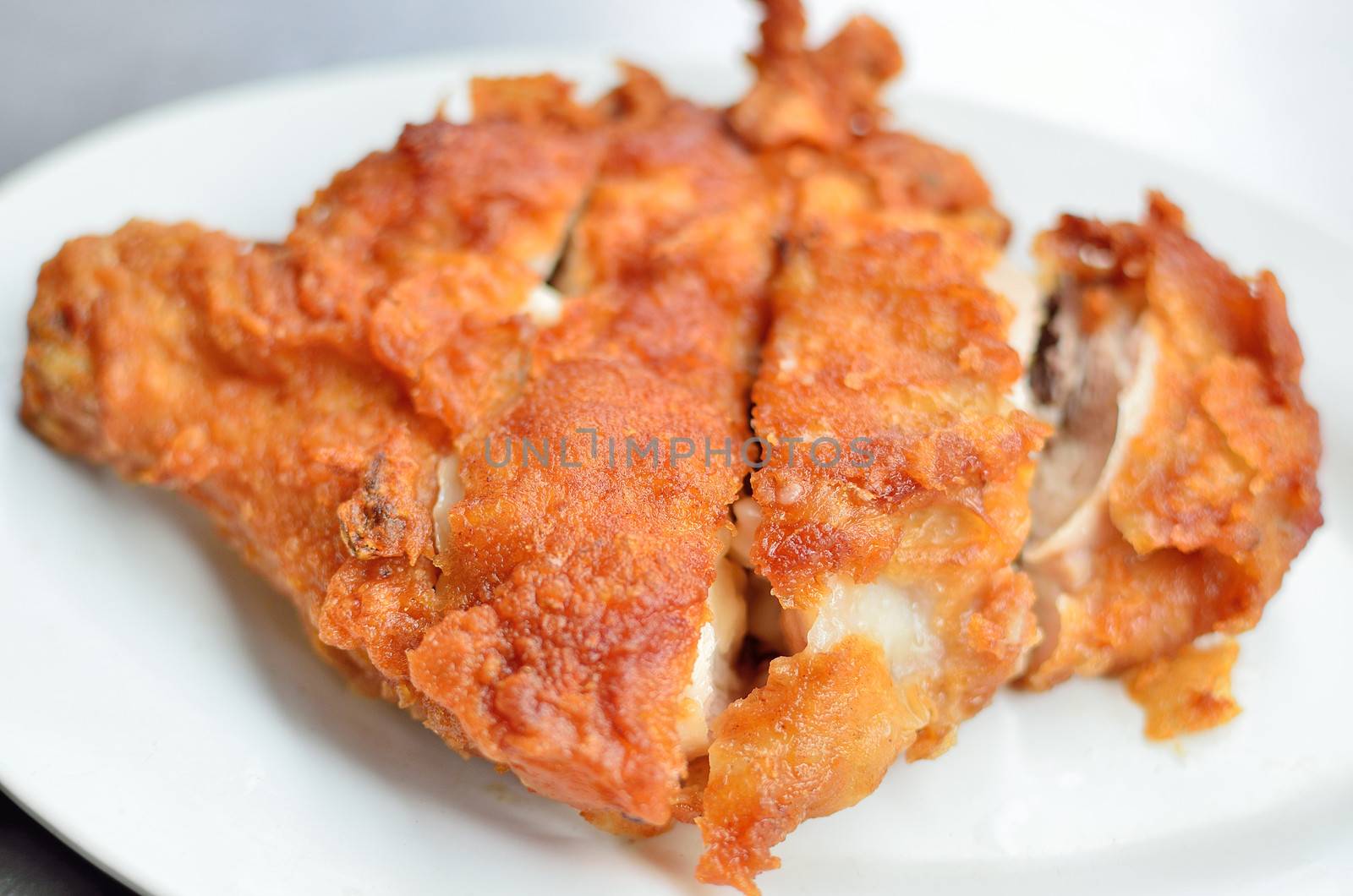 Deep fried chicken on white dish
