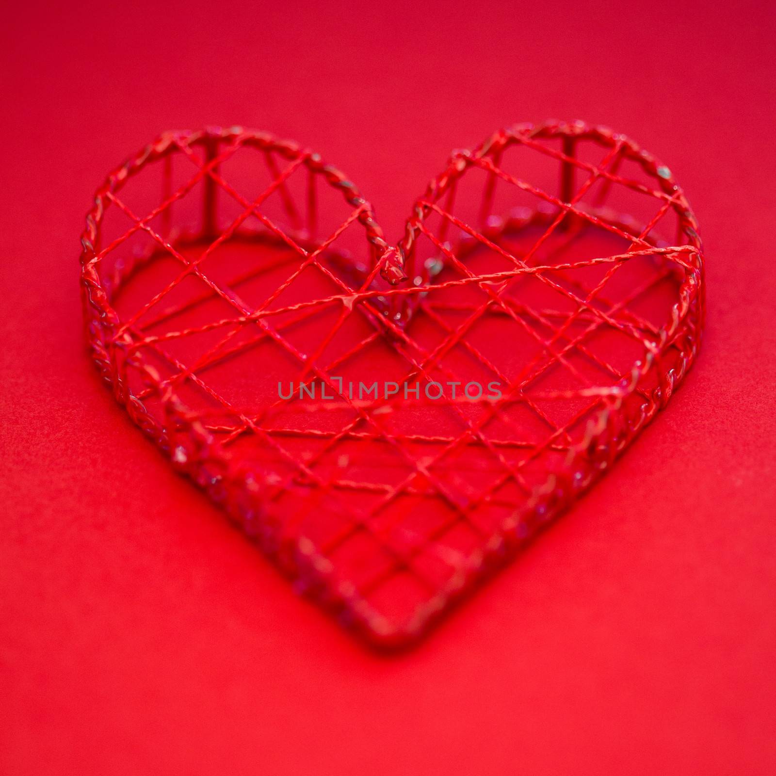 Red heart shaped ornamental box
