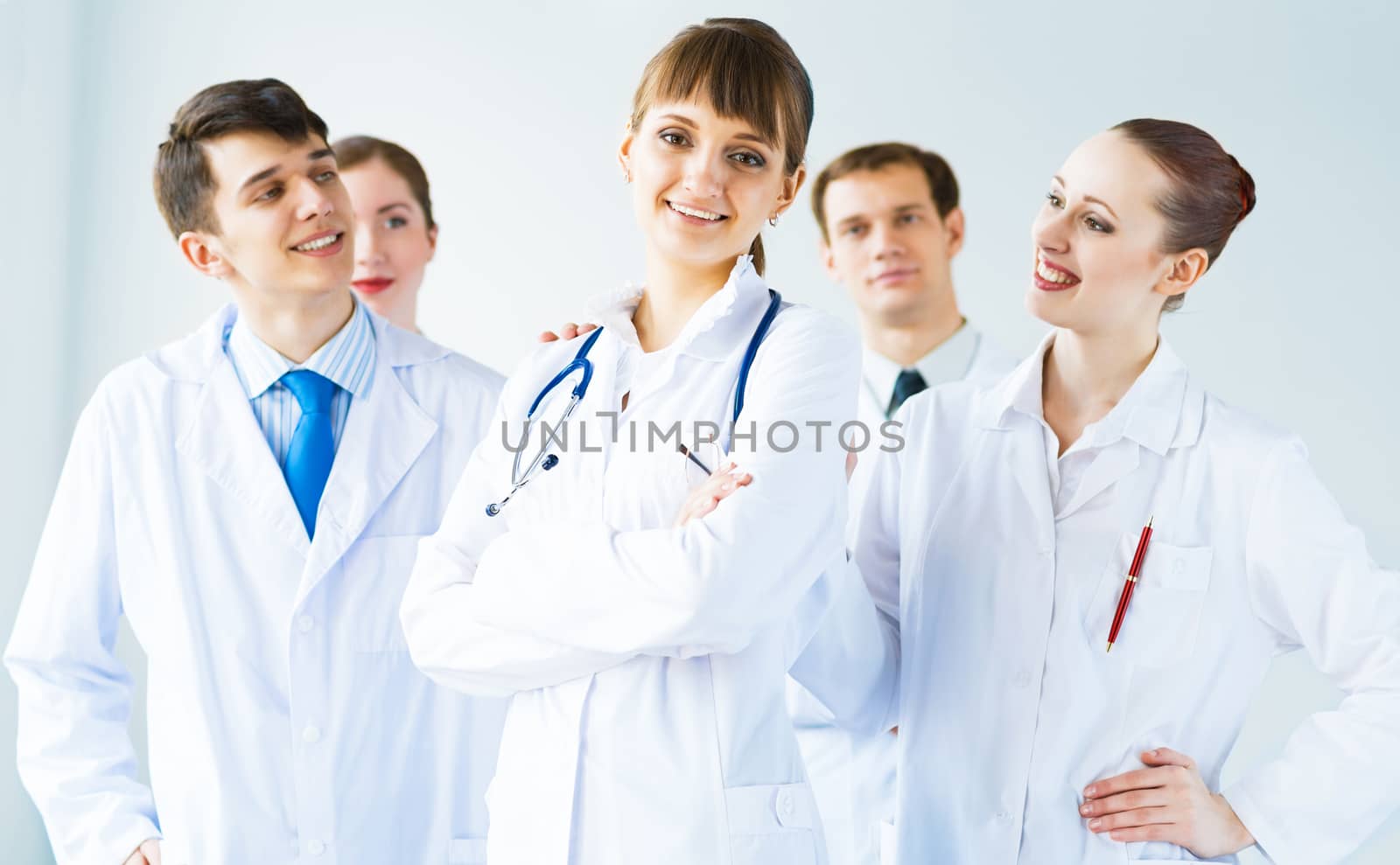 team of experienced highly qualified doctors, fold one's arms