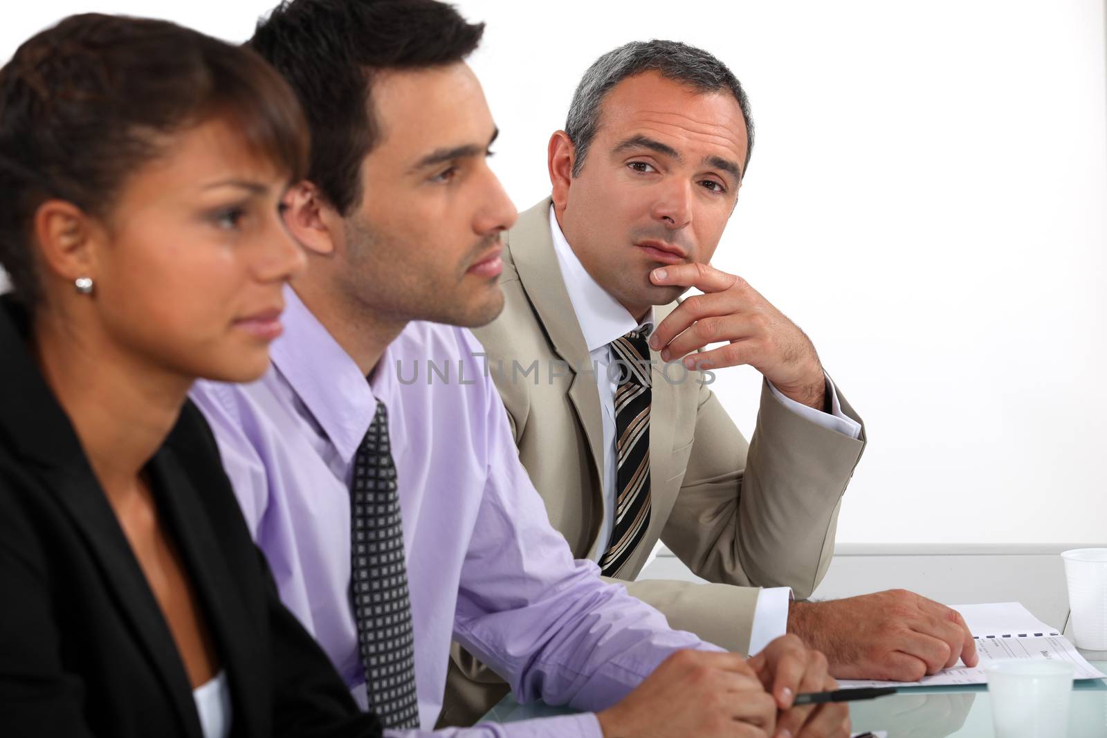 Three people on interview panel