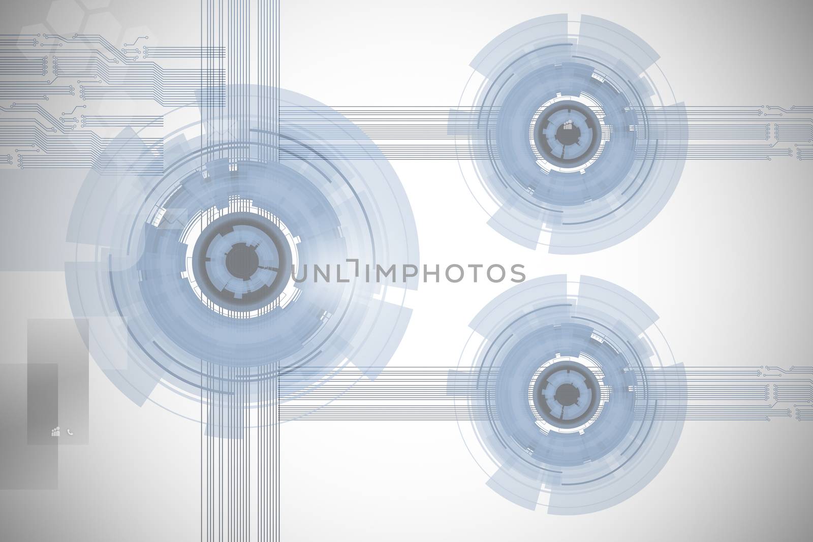 Technology wheels interface in blue and grey