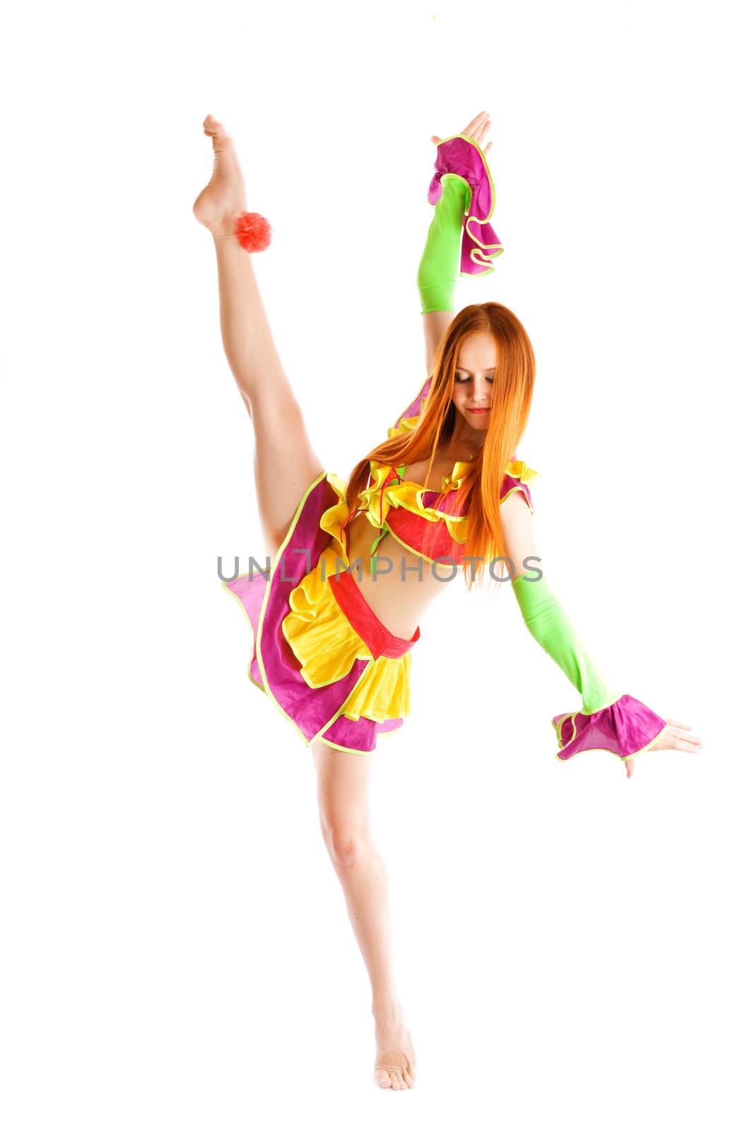 girl in a costume of a clown