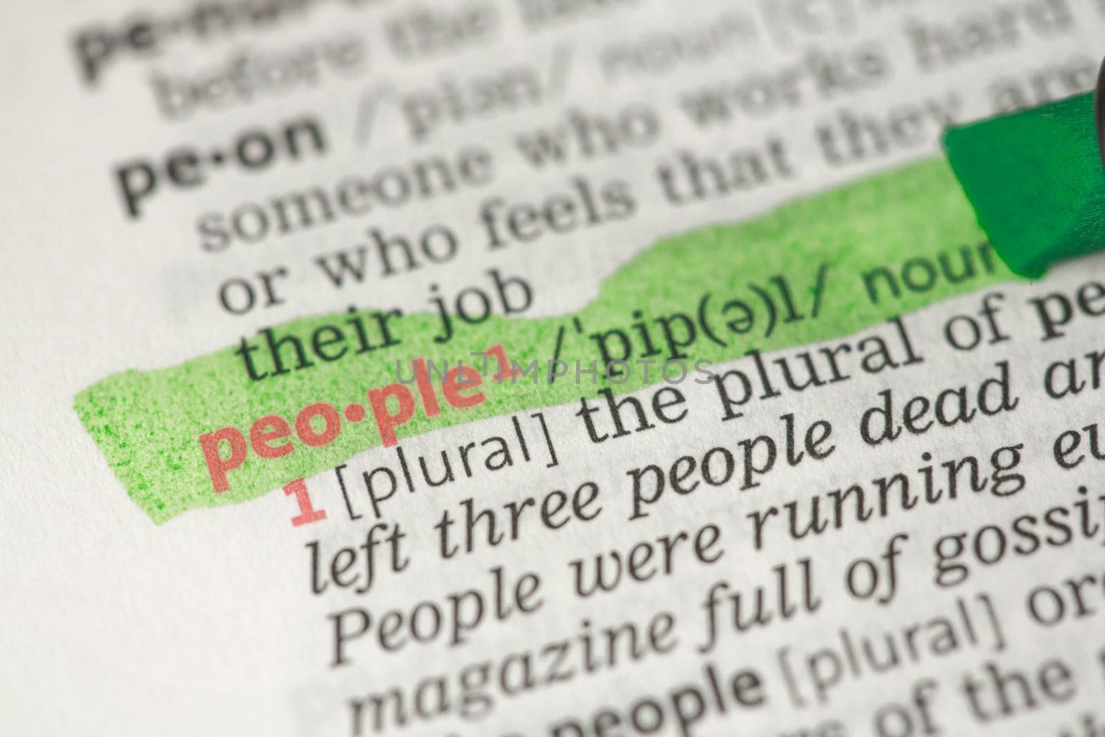 People definition highlighted in green by Wavebreakmedia