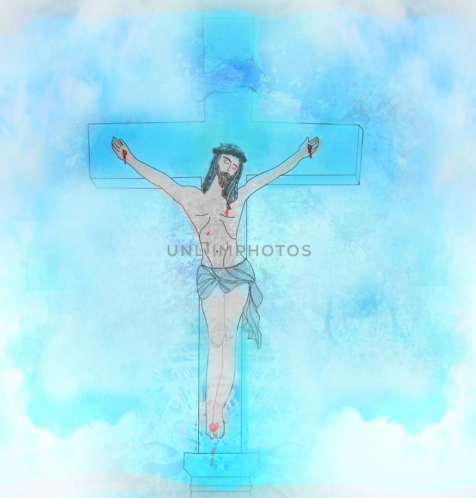 Crucifixion and resurrection of Jesus Christ on the cross