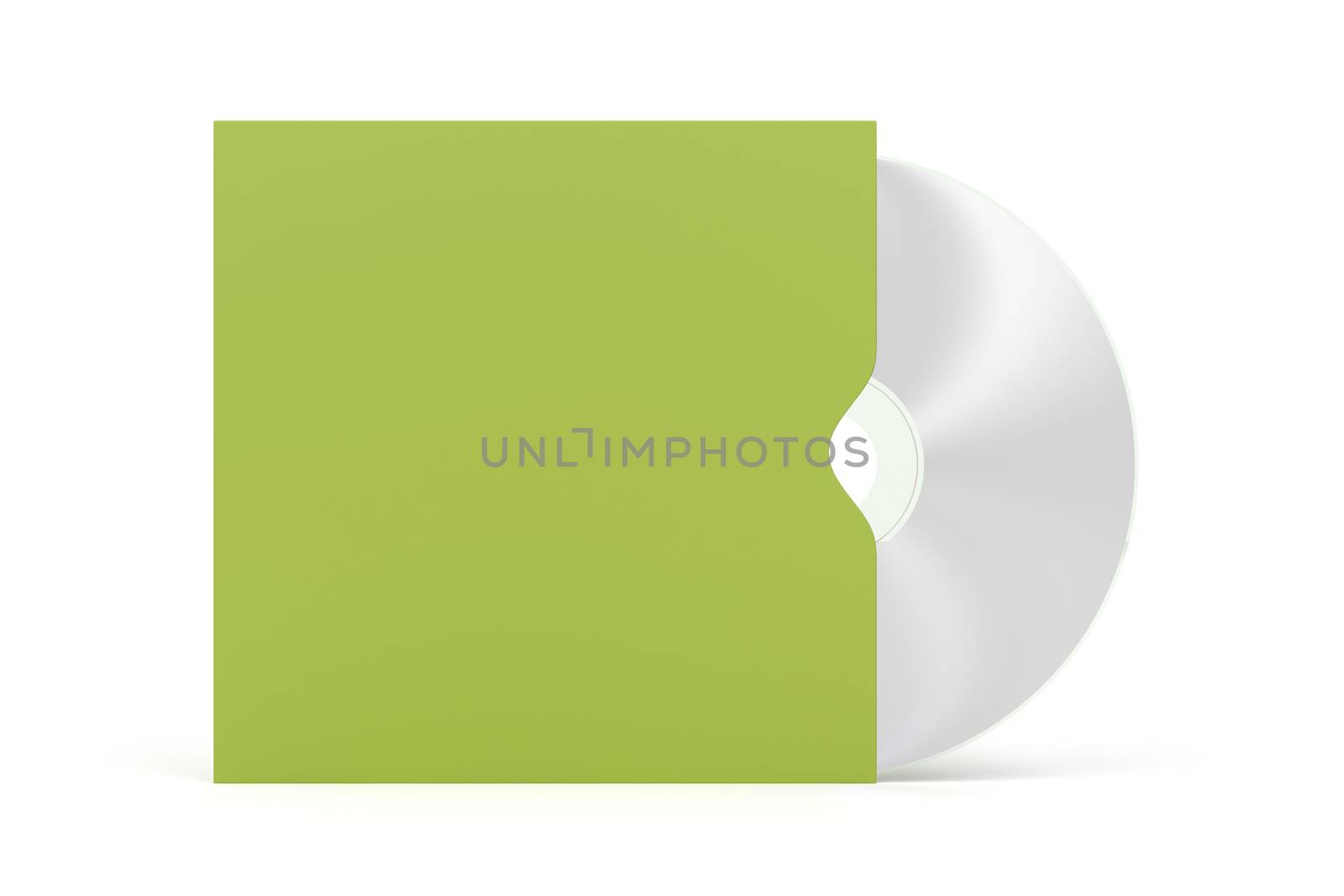 CD or DVD disc in green paper cover
