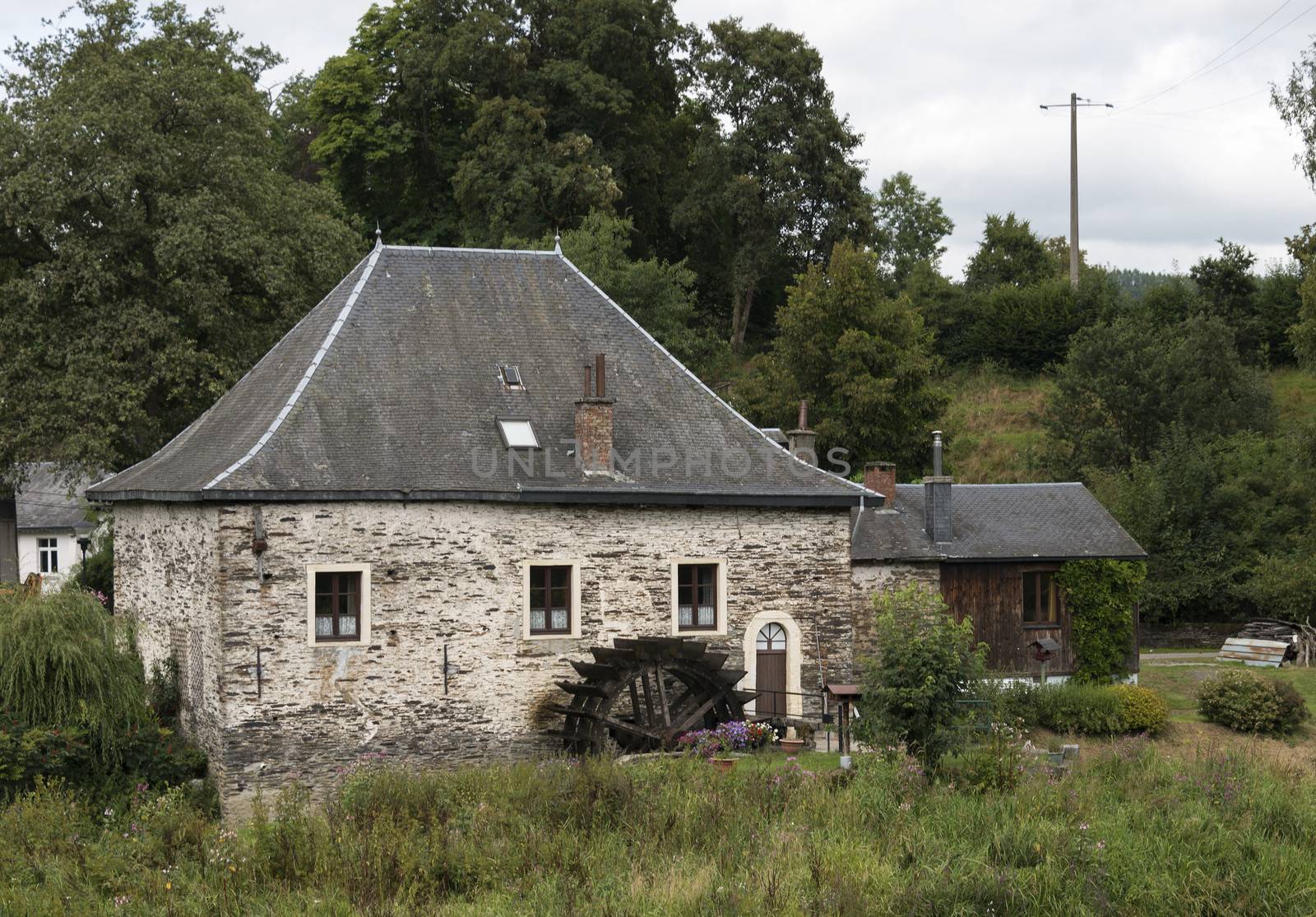water mill in the belgium city mortehan  by compuinfoto