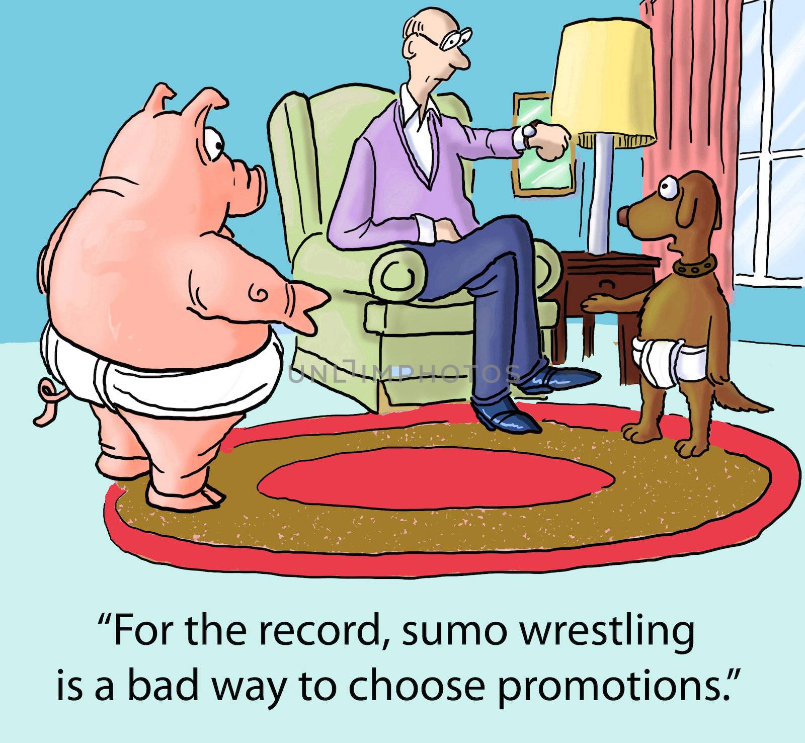 "For the record, Sumo wrestling is a bad way to choose promotions."