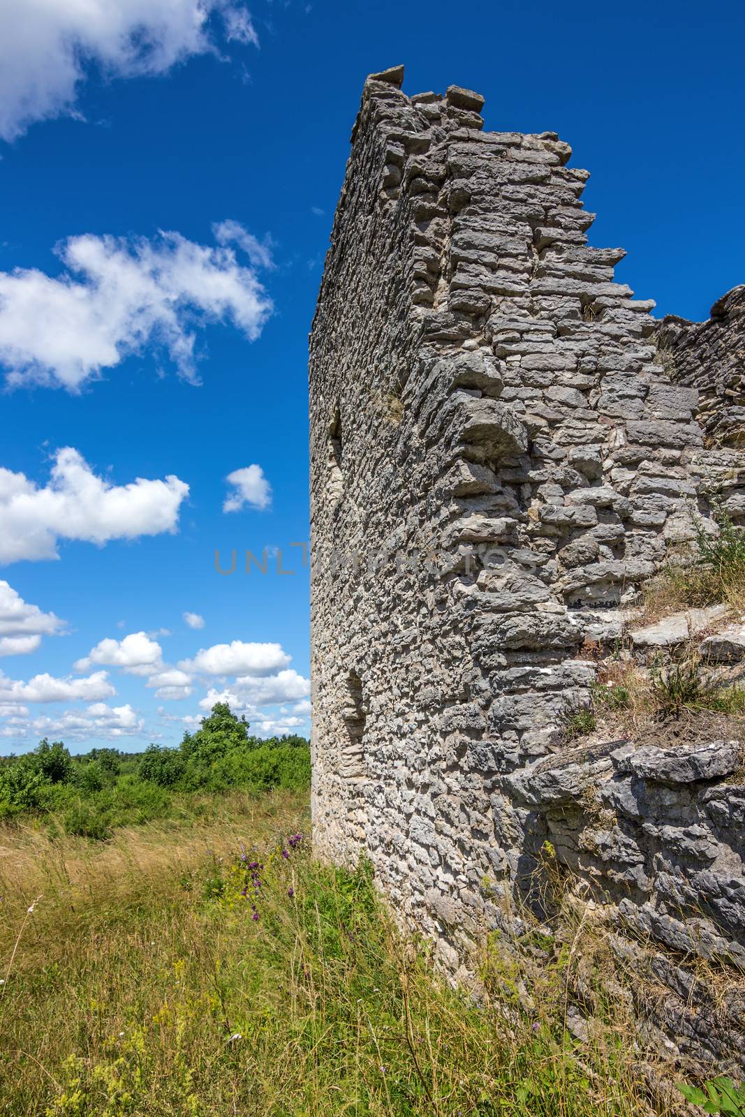 Walls of a medieval church on the island of Gotland, Sweden.