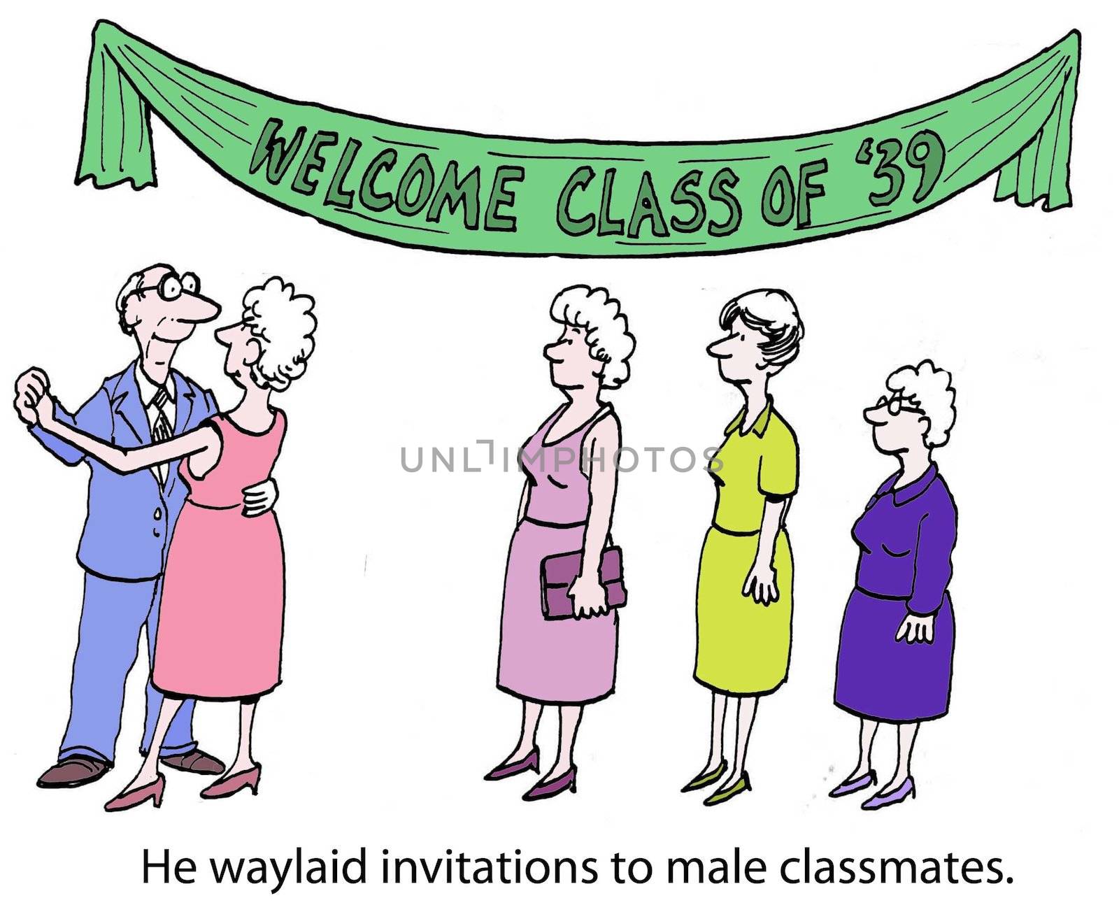 He waylaid invitations to male classmates.