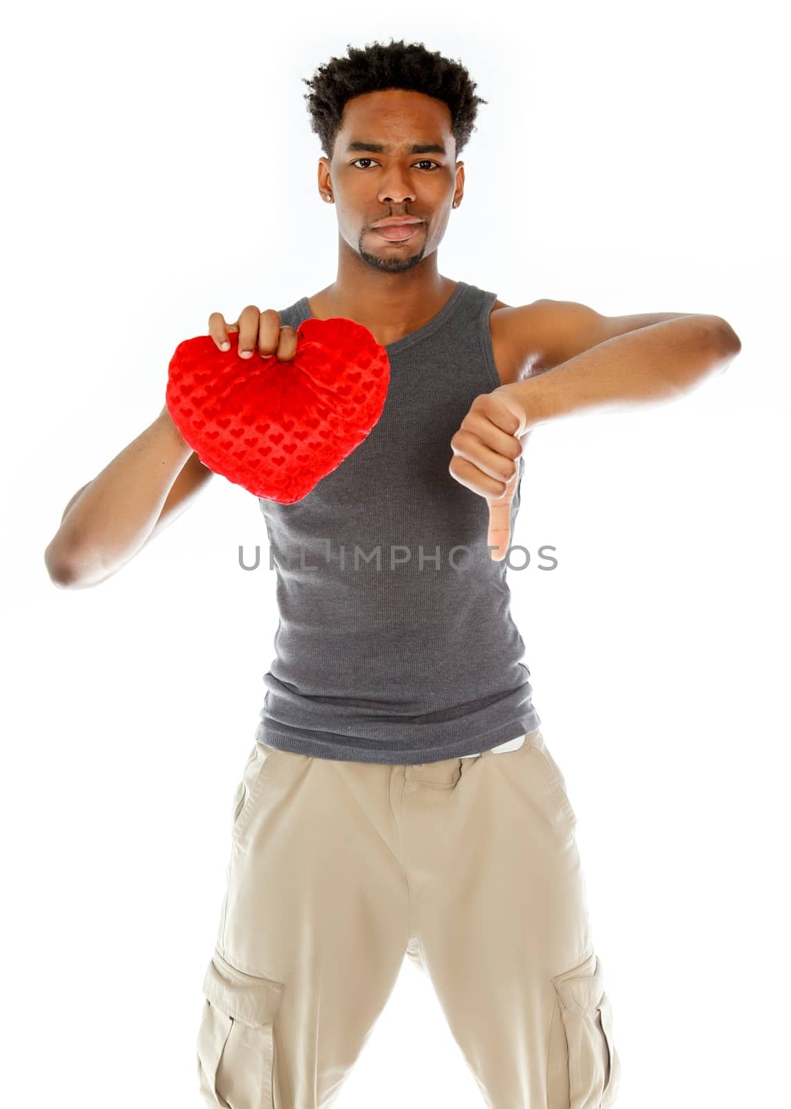 Attractive afro-american man posing in a  studio isolated on a background