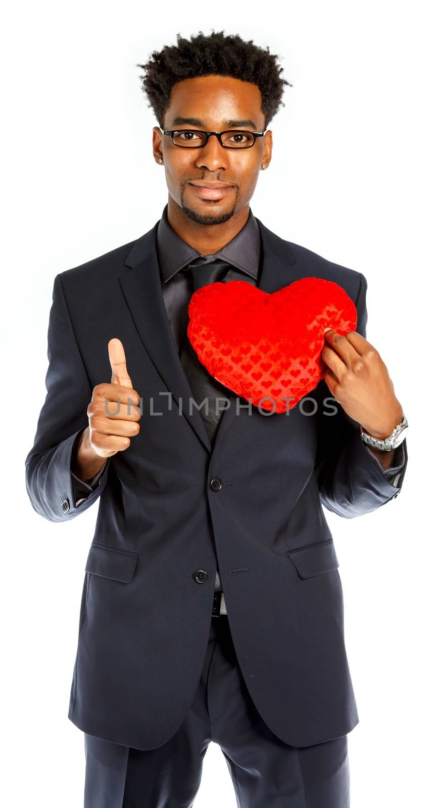 Attractive afro-american business man posing in studio by shipfactory